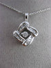 ESTATE .25CT DIAMOND 14KT WHITE GOLD SQUARE SOLITAIRE FLOATING PENDANT & CHAIN