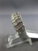 ESTATE WIDE 1.1CT DIAMOND 14K WHITE GOLD MULTI ROW WAVE WEDDING ANNIVERSARY RING