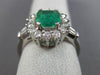 ESTATE 2.05CT DIAMOND & EMERALD 18KT WHITE GOLD 3D HALO CLASSIC ENGAGEMENT RING