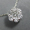 ESTATE LARGE .68CT DIAMOND 14K WHITE GOLD 3D FLOWER FLOATING LOVE PENDANT #26582