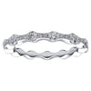 ESTATE .54CT DIAMOND 18K WHITE GOLD SEMI ETERNITY BAMBOO ETOILE ANNIVERSARY RING