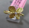 ESTATE .19CT WHITE & FANCY YELLOW DIAMOND 18KT 2 TONE GOLD 3D BUTTERFLY FUN RING