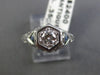 ANTIQUE .43CT DIAMOND & AAA SAPPHIRE 18KT WHITE GOLD 3D ENGAGEMENT RING #21681