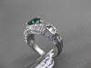 ANTIQUE WIDE 2.70CT DIAMOND & AAA EMERALD PLATINUM 3D OVAL ENGAGEMENT RING