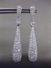 ESTATE LARGE 1.74CT DIAMOND 14KT WHITE GOLD 3D TEAR DROP ETOILE HANGING EARRINGS