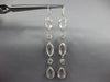 ESTATE EXTRA LARGE AAA CRYSTAL 14KT WHITE GOLD 3D MULTI SHAPE HANGING EARRINGS