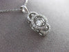 ESTATE .35CT DIAMOND 14KT WHITE GOLD 3D FILIGREE FLOATING CIRCULAR PENDANT CHAIN