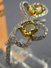 ESTATE 1.03CT WHITE & FANCY YELLOW DIAMOND 14KT 2 TONE GOLD 3D DOUBLE HEART RING