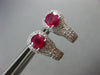 ESTATE 1.29CT DIAMOND & AAA RUBY 14K WHITE GOLD FILIGREE FLOWER HANGING EARRINGS