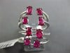 ESTATE EXTRA LARGE 2.04CT DIAMOND & AAA RUBY 14KT WHITE GOLD MULTI ROW OVAL RING