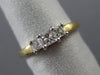 ESTATE .50CT PRINCESS DIAMOND 14K 2 TONE GOLD 3D CLASSIC 3 STONE ENGAGEMENT RING