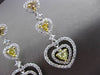 ESTATE LARGE 1.86CT WHITE & YELLOW DIAMOND 18KT 2 TONE GOLD HEART DROP EARRINGS