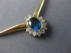 ESTATE 1.10CT DIAMOND & AAA SAPPHIRE 14KT YELLOW GOLD 3D FLOWER NECKLACE #13011