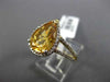 ESTATE 2.91CT DIAMOND & AAA CITRINE 14KT YELLOW GOLD PEAR SHAPED ENGAGEMENT RING
