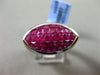 ESTATE WIDE 5.80CT DIAMOND & AAA EXTRA FACET RUBY 18KT WHITE GOLD 3D ETOILE RING