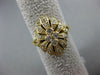 ESTATE WIDE .36CT ROUND DIAMOND 14K YELLOW GOLD 3D FILIGREE MILGRAIN FLOWER RING