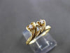 ESTATE .04CT DIAMOND 14KT YELLOW GOLD DOUBLE SOLITAIRE HEART LOVE RING #24514