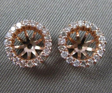 ESTATE .40CT DIAMOND 14KT ROSE GOLD 3D ROUND CLASSIC JACKET EARRINGS BEAUTIFUL!