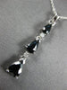 ESTATE 1.64CT DIAMOND & AAA SAPPHIRE 14KT WHITE GOLD THREE STONE JOURNEY PENDANT