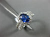 ESTATE 1.90CT DIAMOND & AAA SAPPHIRE 18K WHITE GOLD OVAL CLASSIC ENGAGEMENT RING