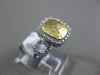 ESTATE WIDE .40CT DIAMOND 14KT WHITE & YELLOW GOLD SQUARE HAMMERED HALO FUN RING