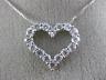 ESTATE 1.0CT DIAMOND 14KT WHITE GOLD 3D CLASSIC OPEN HEART FLOATING LOVE PENDANT