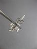 ESTATE .40CT DIAMOND 18KT WHITE GOLD 3D BEZEL BUTTERFLY HANGING EARRINGS #6417