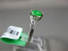 ESTATE .14CT DIAMOND & AAA JADE PLATINUM 3D CLASSIC HEART SHAPE LOVE FUN RING