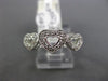 ESTATE .20CT ROUND DIAMOND 14KT WHITE GOLD 3D MILGRAIN THREE HEART LOVE RING