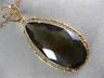 ANTIQUE LARGE VICTORIAN AAA SMOKY TOPAZ 14KT ROSE GOLD TEARDROP PENDANT #20947