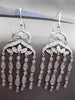 ESTATE LARGE 1.50CT DIAMOND 14KT WHITE GOLD CHANDELIER FILIGREE HANGING EARRINGS