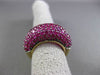 ESTATE LARGE 6.18CT AAA RUBY 14KT WHITE & YELLOW GOLD 3D MULTI ROW FUN RING