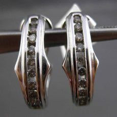 ESTATE .50CT DIAMOND 14KT WHITE GOLD 3D ELONGATED UMBRELLA CLIP ON EARRINGS F/G