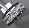 ESTATE WIDE 1.05CT DIAMOND & AAA SAPPHIRE 14K WHITE GOLD LOVE ANNIVERSARY RING