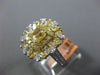 ESTATE LARGE 1.69CT WHITE & FANCY YELLOW DIAMOND 18K 2 TONE GOLD ENGAGEMENT RING