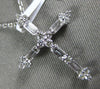 ESTATE .45CT ROUND & BAGUETTE DIAMOND 14KT WHITE GOLD 3D CLASSIC CROSS PENDANT