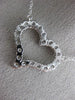 ESTATE LARGE 2.0CT ROUND CUT DIAMOND 14KT WHITE GOLD 3D OPEN HEART LOVE NECKLACE