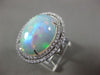 EXTRA LARGE 11.41CT DIAMOND & AAA AUSTRALIAN OPAL 14KT WHITE GOLD OVAL HALO RING