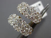 ESTATE WIDE 1.90CT DIAMOND 14KT WHITE & YELLOW GOLD 3D 4 FLOWER CLIP ON EARRINGS