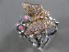 ESTATE LARGE .58CT WHITE & PINK DIAMOND 18KT WHITE & ROSE GOLD 3D BUTTERFLY RING