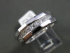 ESTATE WIDE .79CT DIAMOND PRINCESS 14KT WHITE GOLD 3D WEDDING ANNIVERSARY RING