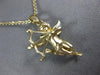 ESTATE .01CT DIAMOND 14KT YELLOW GOLD 3D HANDCRAFTED ANGEL LOVE FLOATING PENDANT