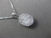 ESTATE .40CT DIAMOND 18KT WHITE GOLD FLOATING CLUSTER FILIGREE OVAL PENDANT