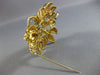 ANTIQUE LARGE .28CT MULTI GEM 18KT TWO TONE GOLD FLOWER LEAF PEACOCK BROOCH PIN