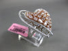 ESTATE EXTRA LARGE 3.48CT WHITE & PINK DIAMOND 18KT WHITE & ROSE GOLD HEART RING