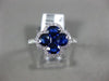 ESTATE 1.69CT DIAMOND & AAA SAPPHIRE 18K WHITE GOLD 3D 4 LEAF CLOVER FLOWER RING