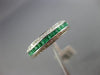 ESTATE .73CT DIAMOND & AAA EMERALD 18K WHITE GOLD SEMI ETERNITY ANNIVERSARY RING