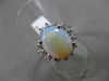 ANTIQUE LARGE 4.23CT DIAMOND & AAA OPAL 14KT WHITE GOLD OVAL CLUSTER RING #16119