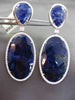 ESTATE LARGE 1.80CTW DIAMOND & FANCY BLUE SODALITE 14KT WHITE GOLD DROP EARRINGS