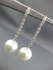 ESTATE .36CT DIAMOND & AAA SOUTH SEA PEARL 18KT WHITE GOLD 3D HANGING EARRINGS